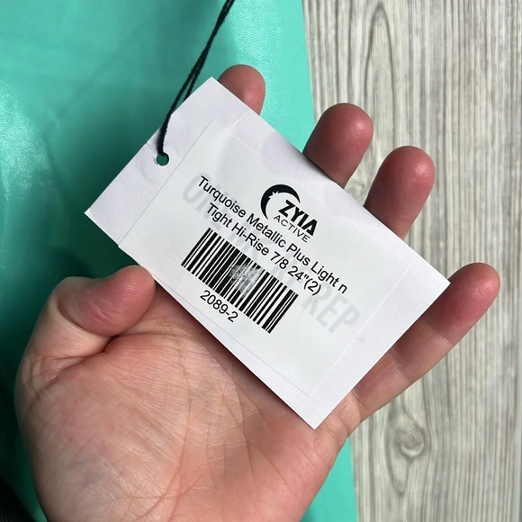 Zyia Active Turquoise Metallics Plus Light n Tight Hi-Rise Legging Size 2 - Picture 3 of 5